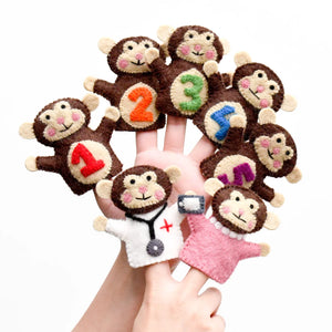 Five Little Monkeys Puppet Set with Stand