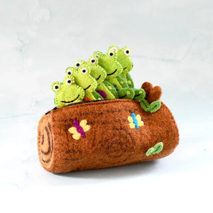 Five Little Speckled Frogs Puppet Set with Stand
