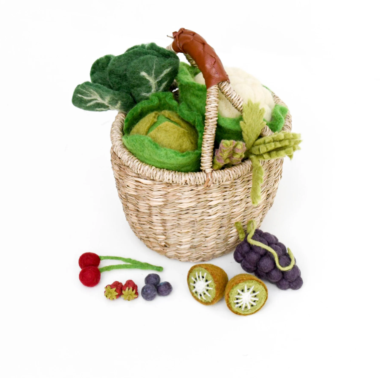 Felt Fruits and Vegetables, Set C, 15 pcs