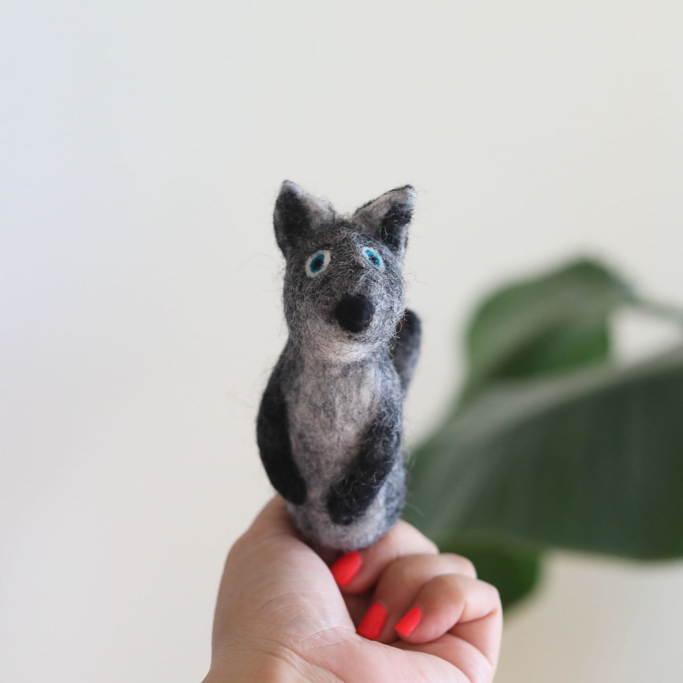 Gray Coyote Finger Puppet