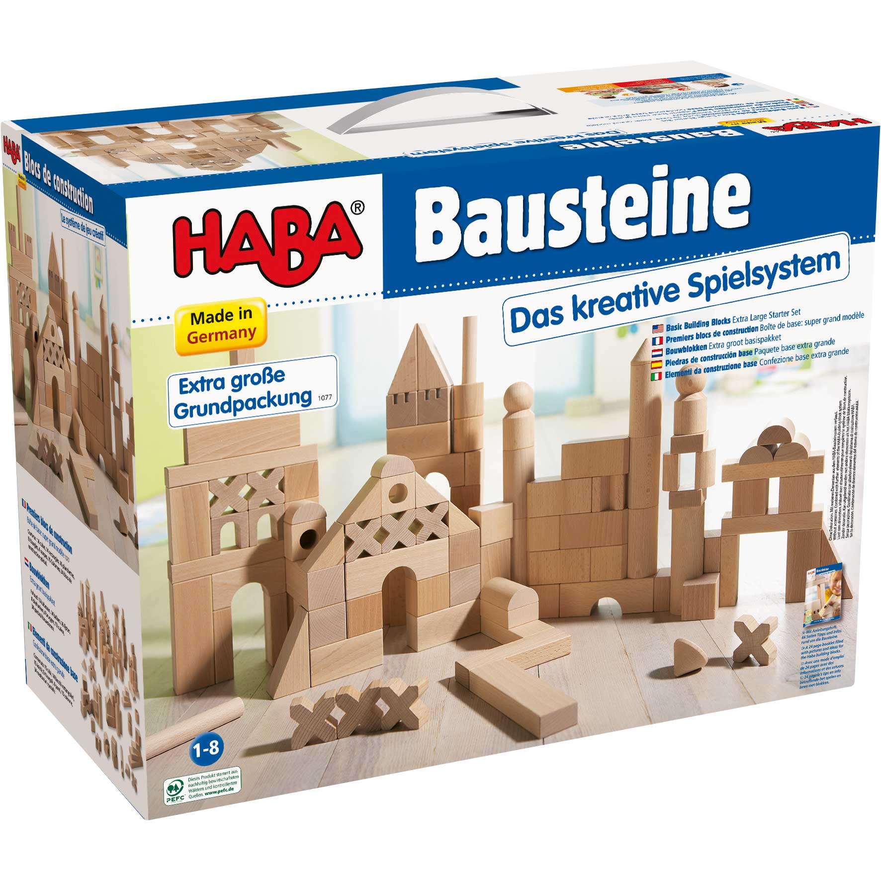 HABA Basic Building Blocks 102 Piece Extra Large Wooden Starter