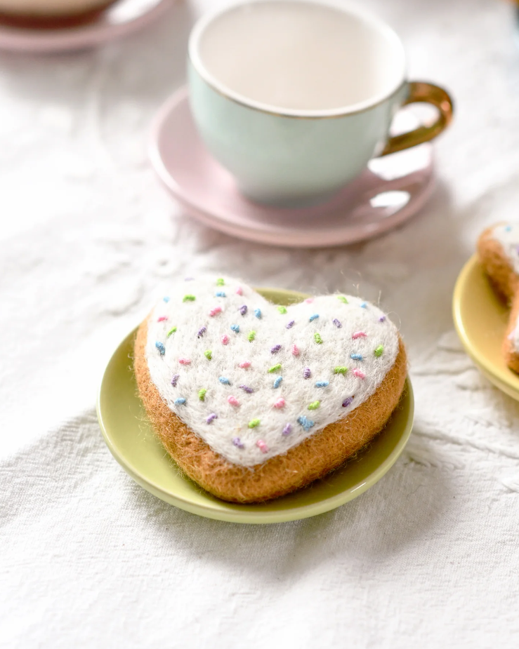 Felt Heart Icing Cookies with Sprinkles