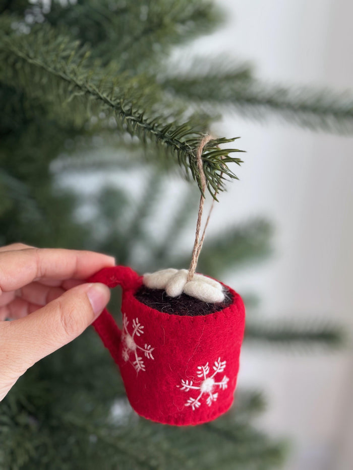 Hot Chocolate Mug Ornament with Marshmallows