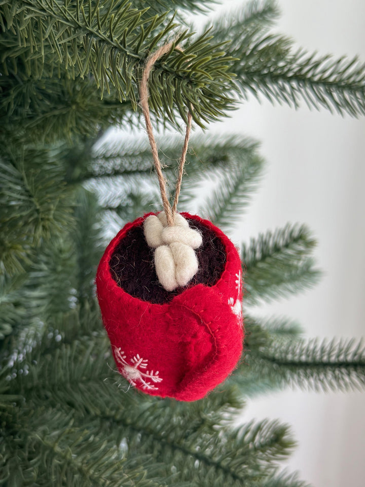 Hot Chocolate Mug Ornament with Marshmallows