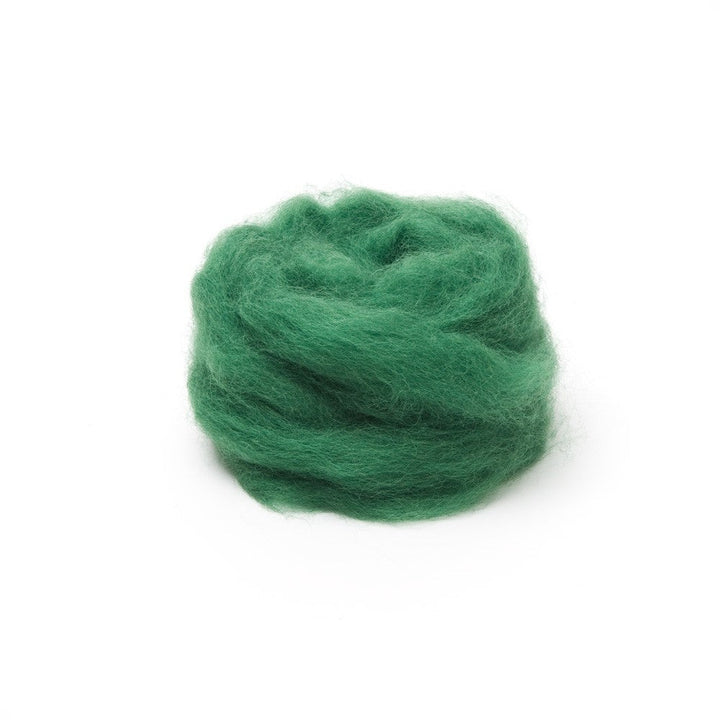 Moss Corriedale wool roving, 1 oz, for classroom wet felting and needle felting