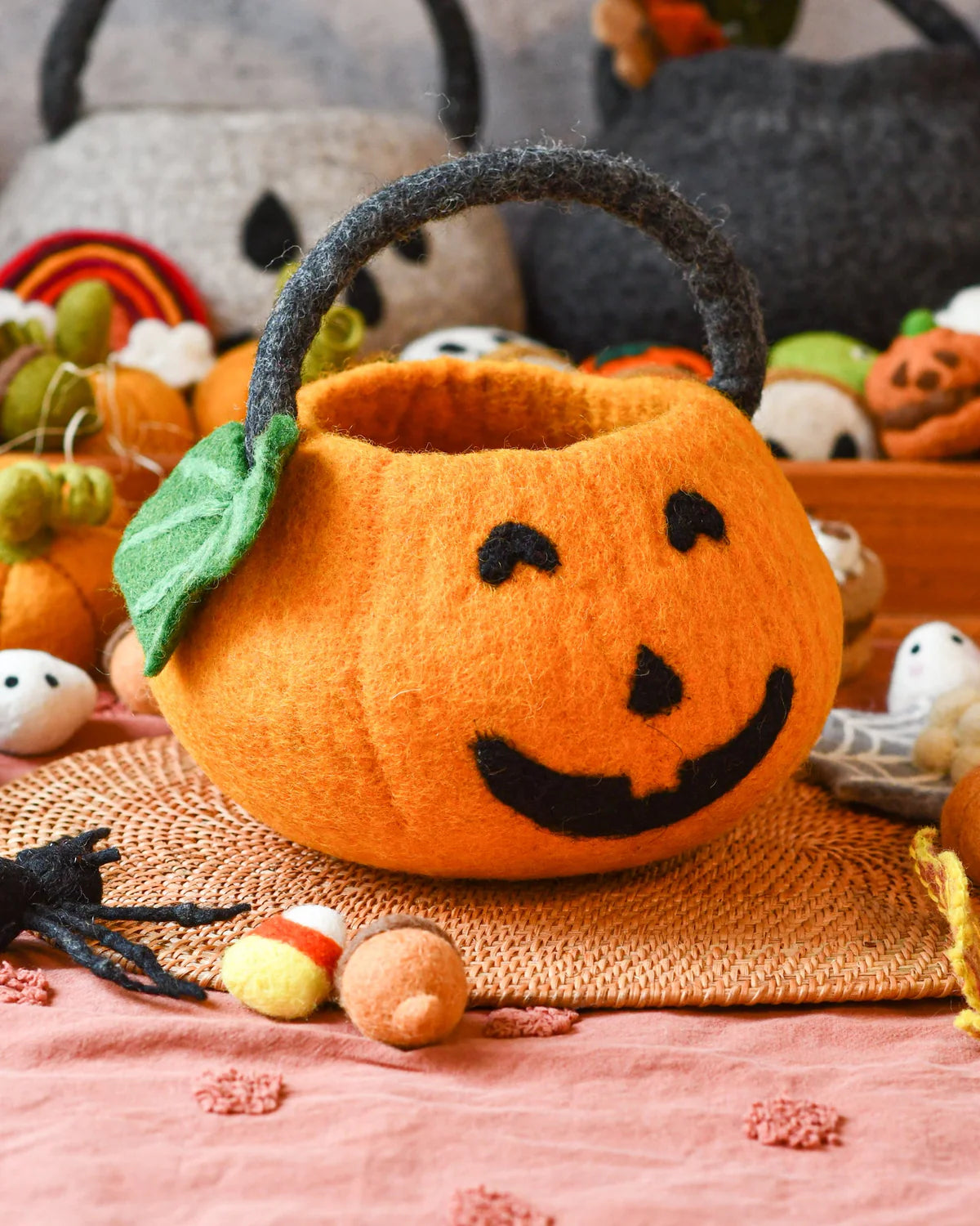 Sale Felt Jack 'O Lantern Pumpkin Bag