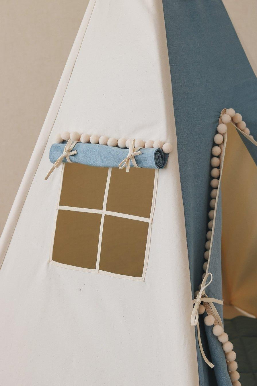 “Jeans” Teepee Tent with Pompoms