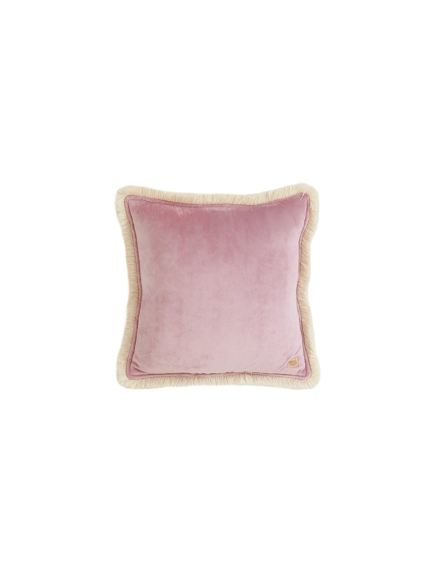 Soft Velvet "Light Pink" Pillow with Fringe
