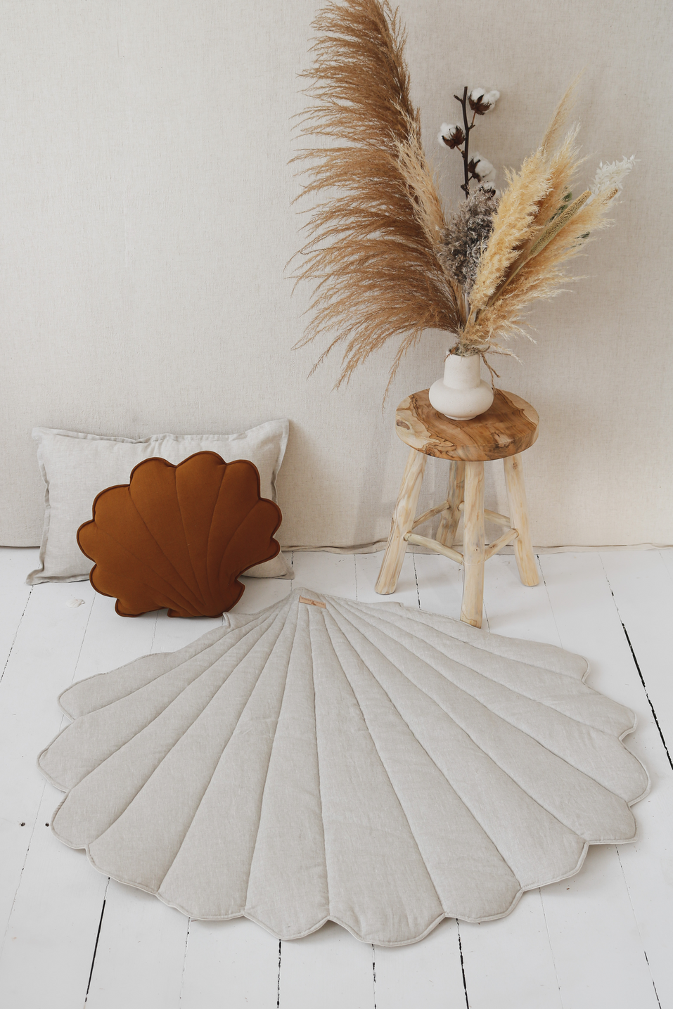 Linen “Sand” Shell Mat – My Toy Wagon