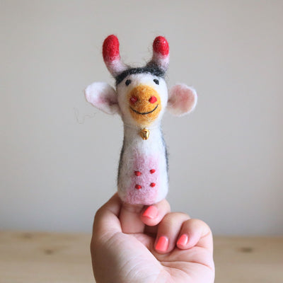 Milk Cow Finger Puppet
