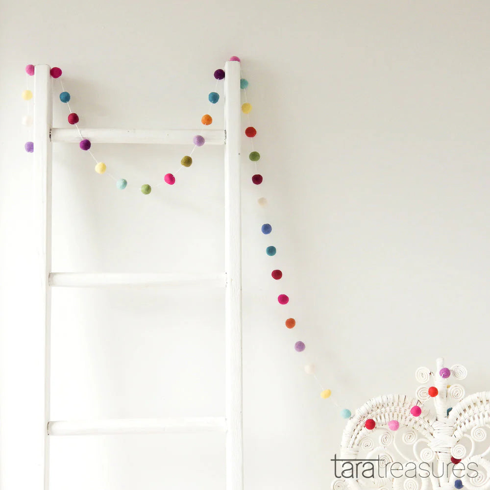 Colorful Pompom Felt Ball Garland