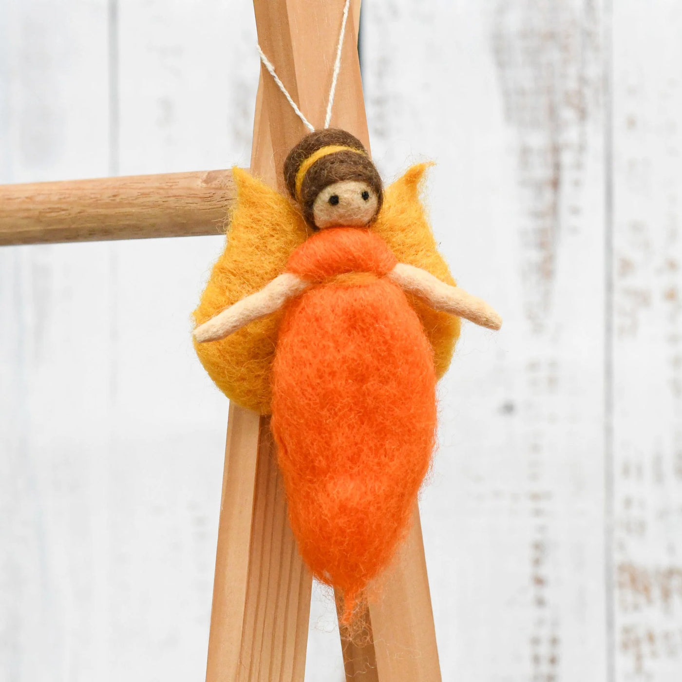 Pre-Order Needle Felted Fairy, Orange Dress (Ships in November)