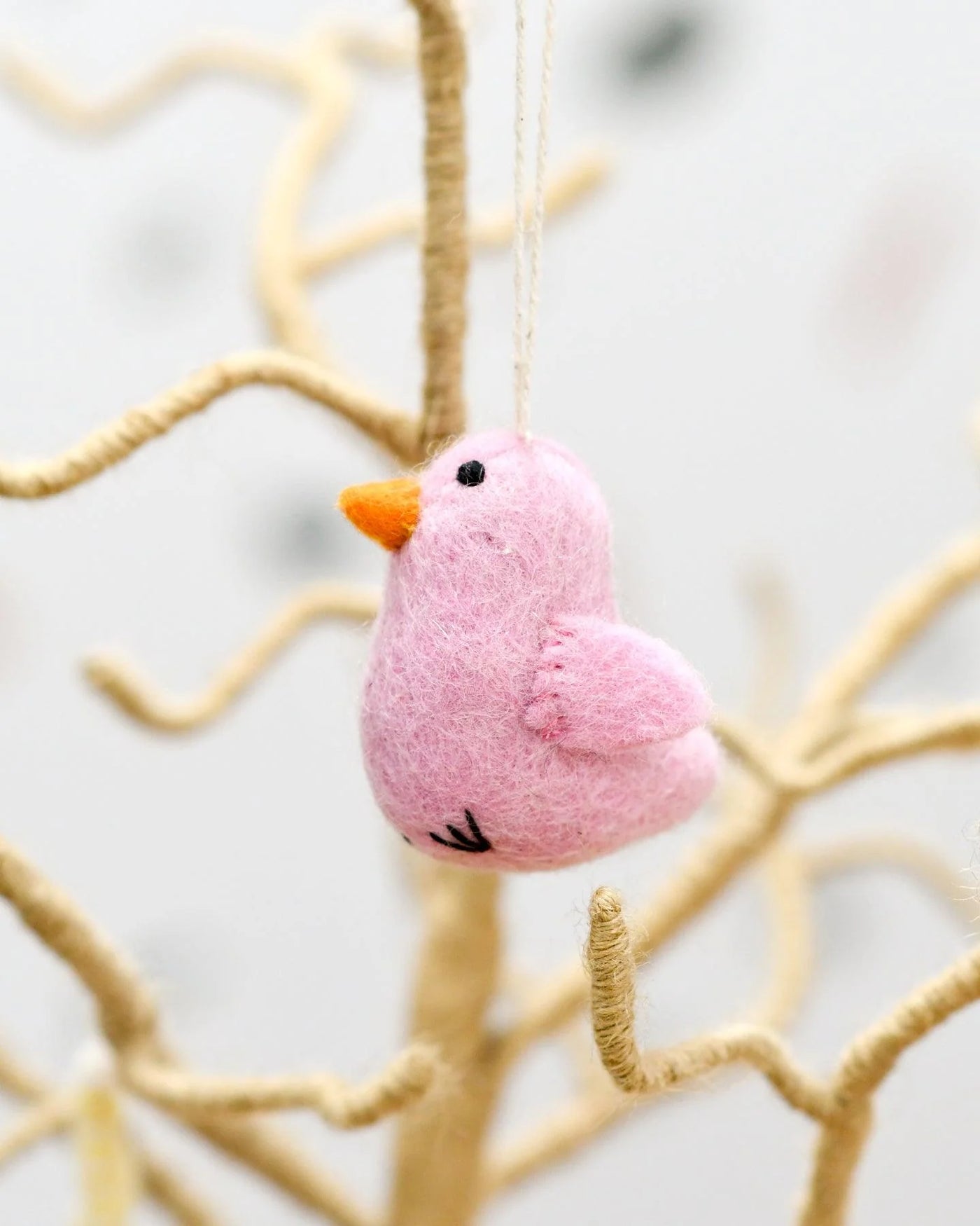 Felt Pink Chick Ornament