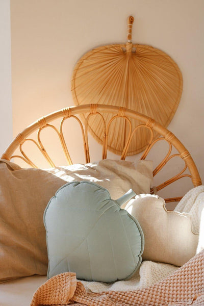 Velvet “Powder Mint” Leaf Pillow