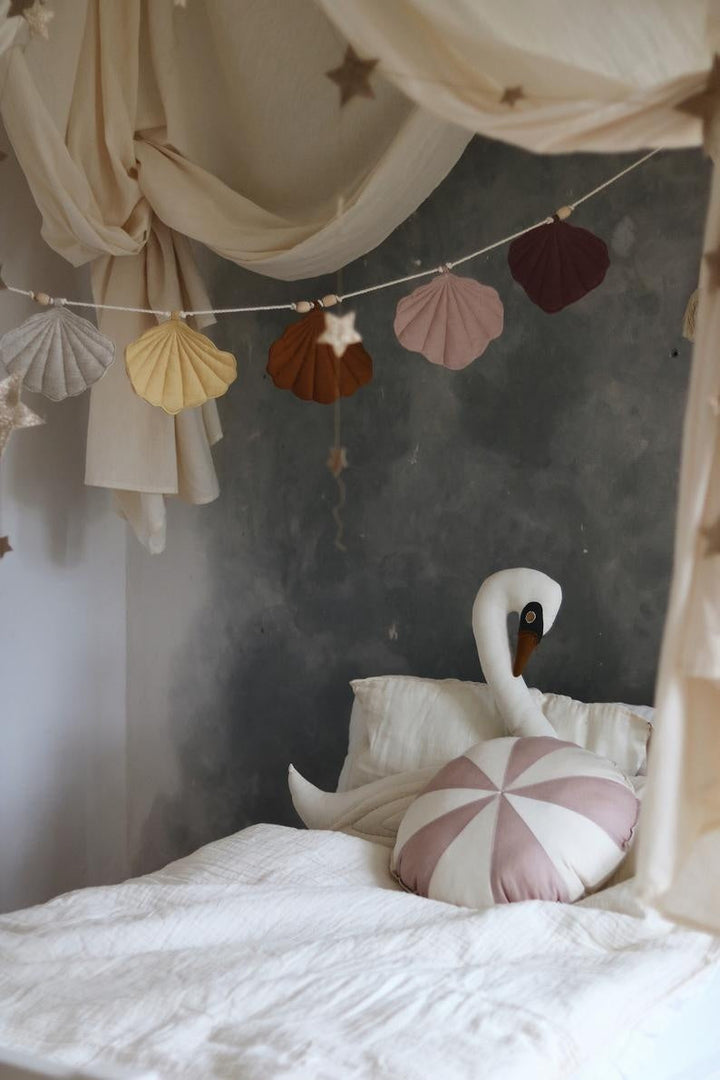 “Powder Pink Circus” Round Patchwork Pillow