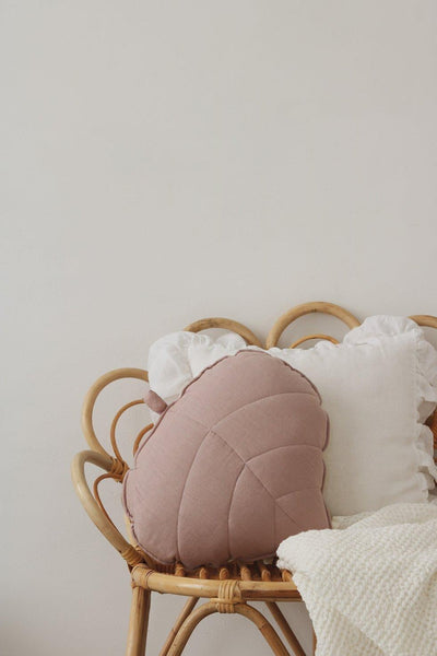 Linen “Powder Pink” Leaf Pillow