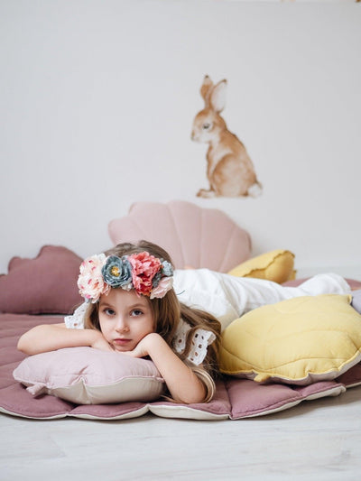 Linen “Powder Pink” Leaf Pillow