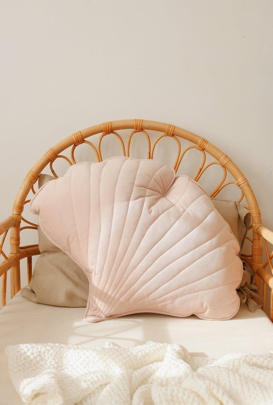 Velvet “Powder Pink” Ginkgo Leaf Pillow