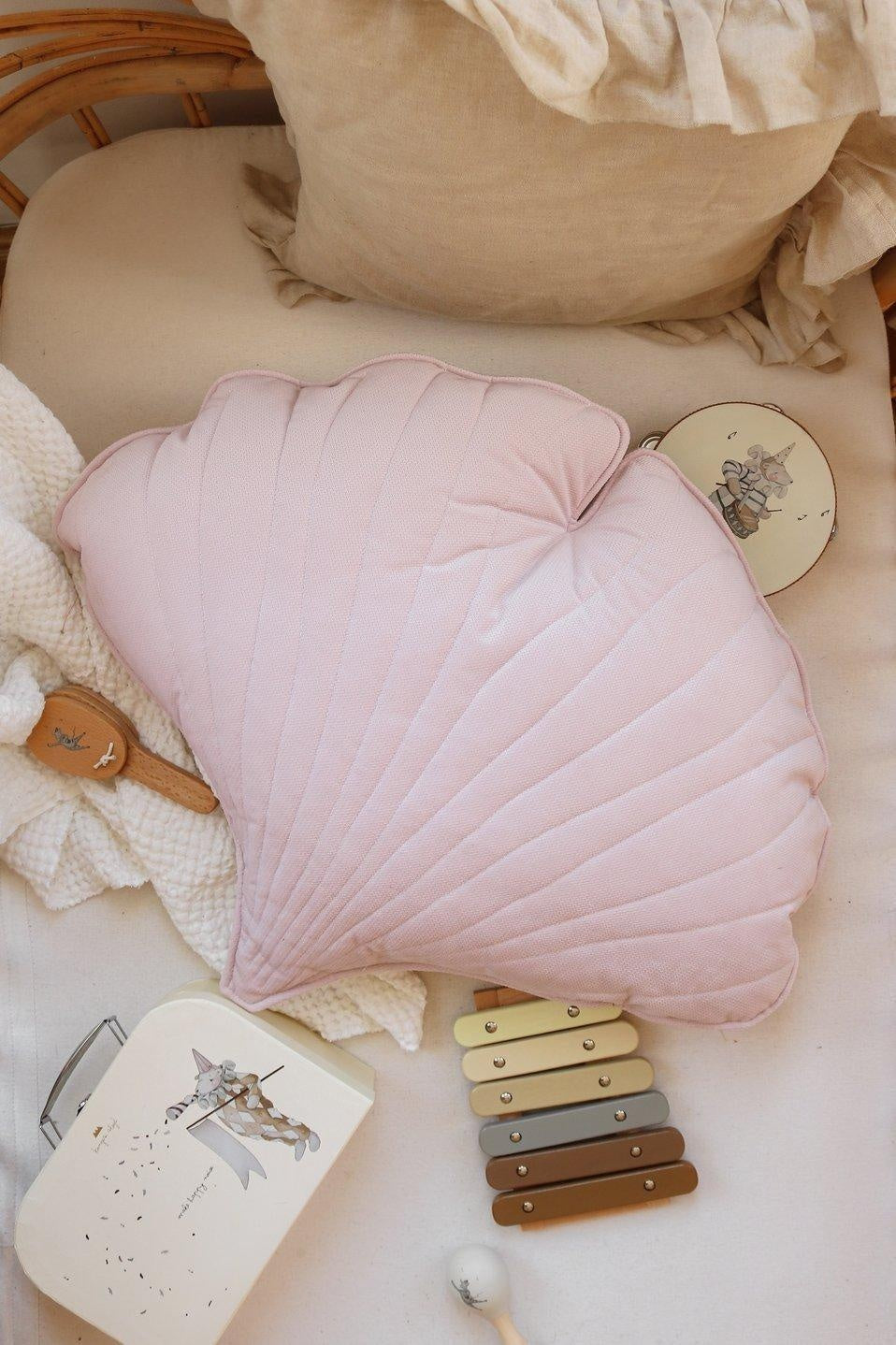 Velvet “Powder Pink” Ginkgo Leaf Pillow