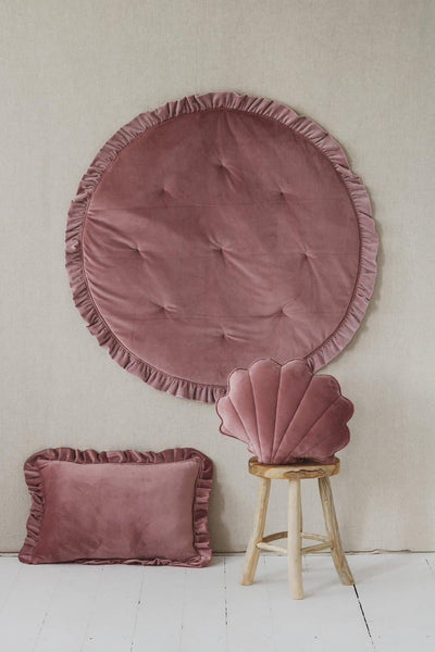 Soft Velvet “Dirty Pink” Mat with Frill