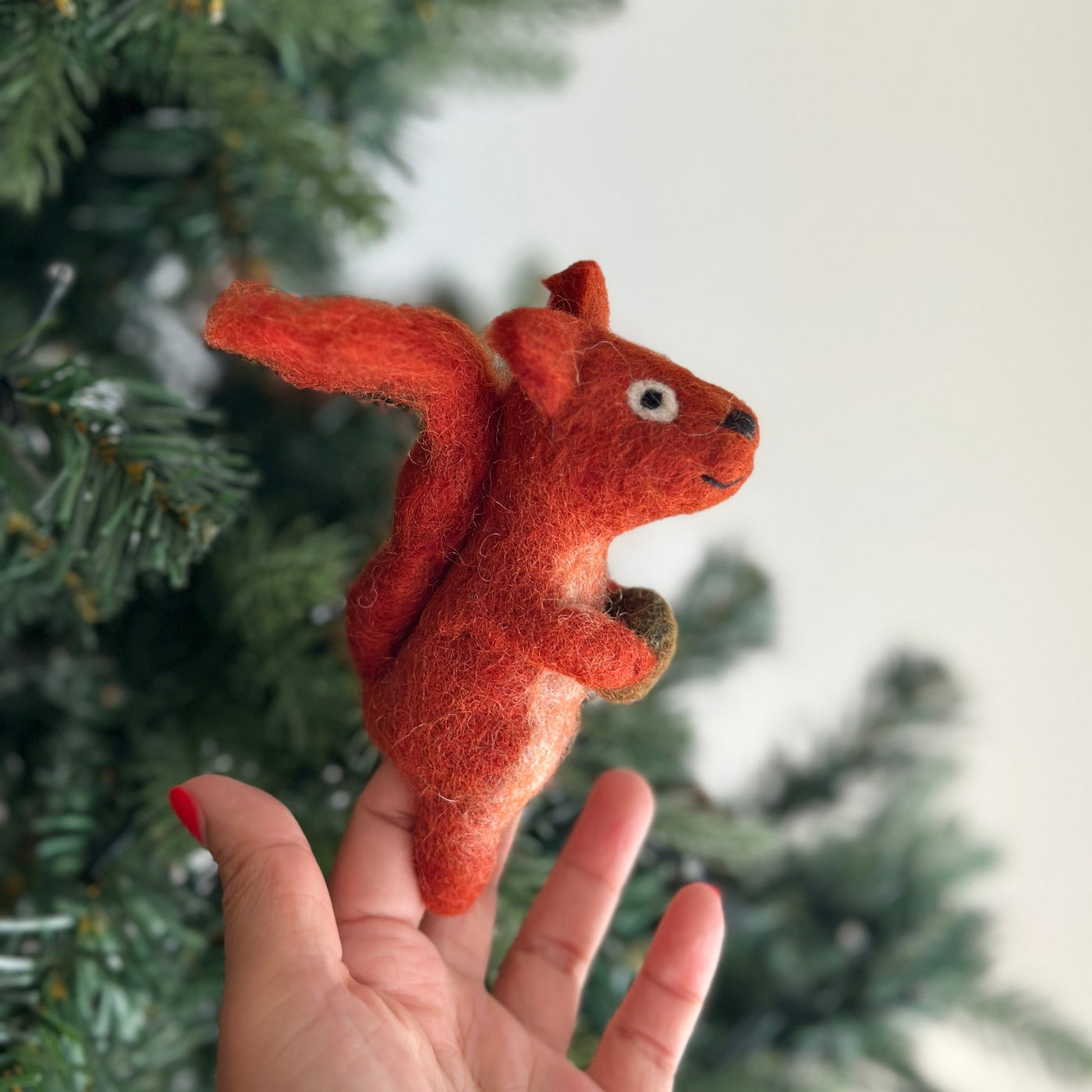 Squirrel with Acorn Finger Puppet