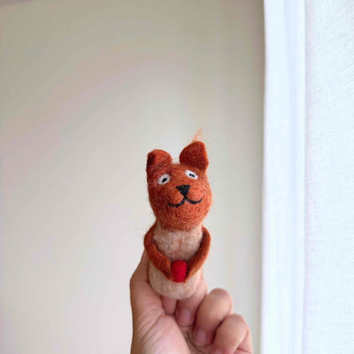 Squirrel with Acorn Finger Puppet