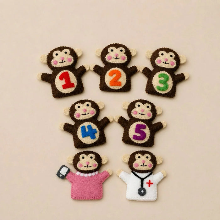 Five Little Monkeys Puppet Set with Stand
