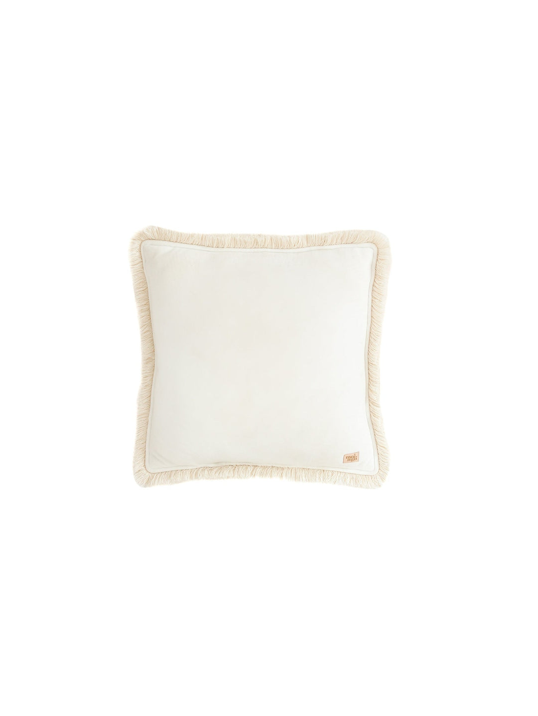 Soft Velvet "White" Pillow with Fringe