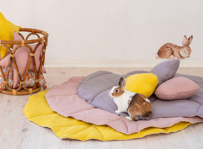 “Wildflowers” Teepee and "Powder Pink" Leaf Mat Set