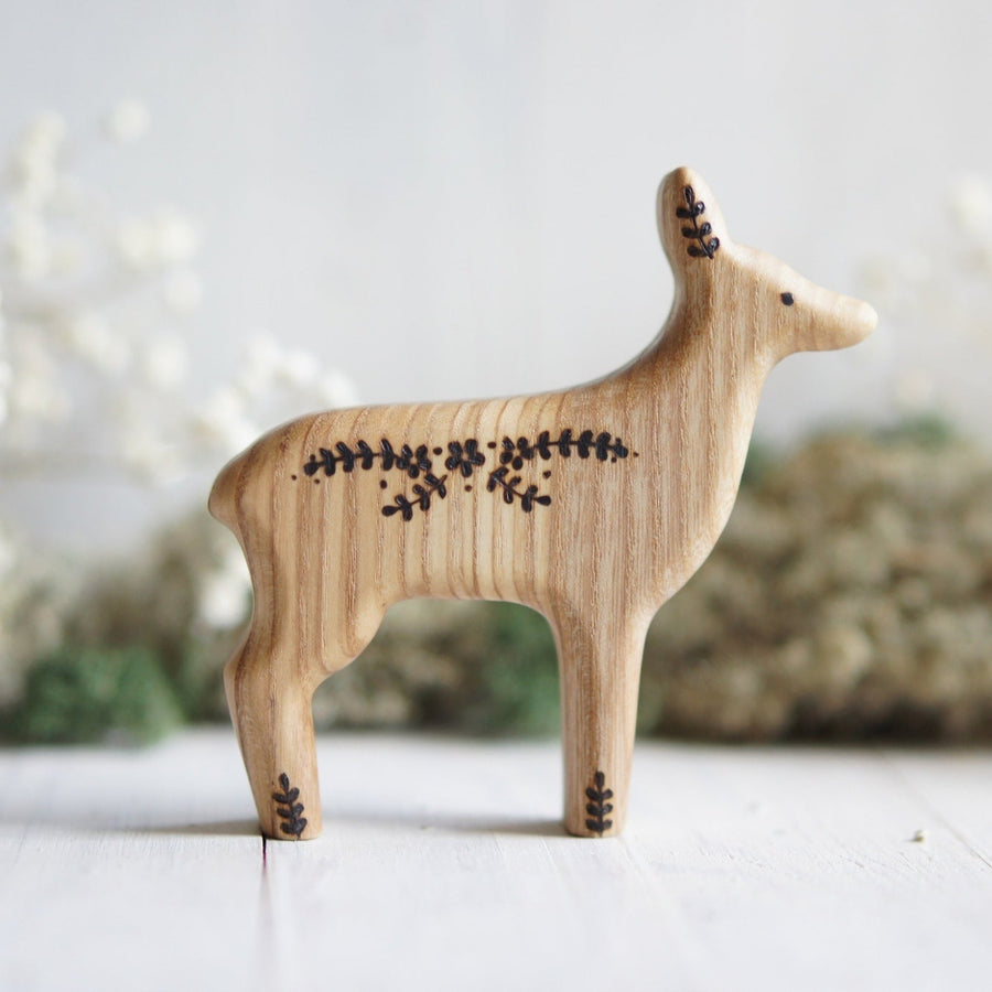 Wooden Deer Toy, a hand-carved wooden toy by Tiny Fox Hole.