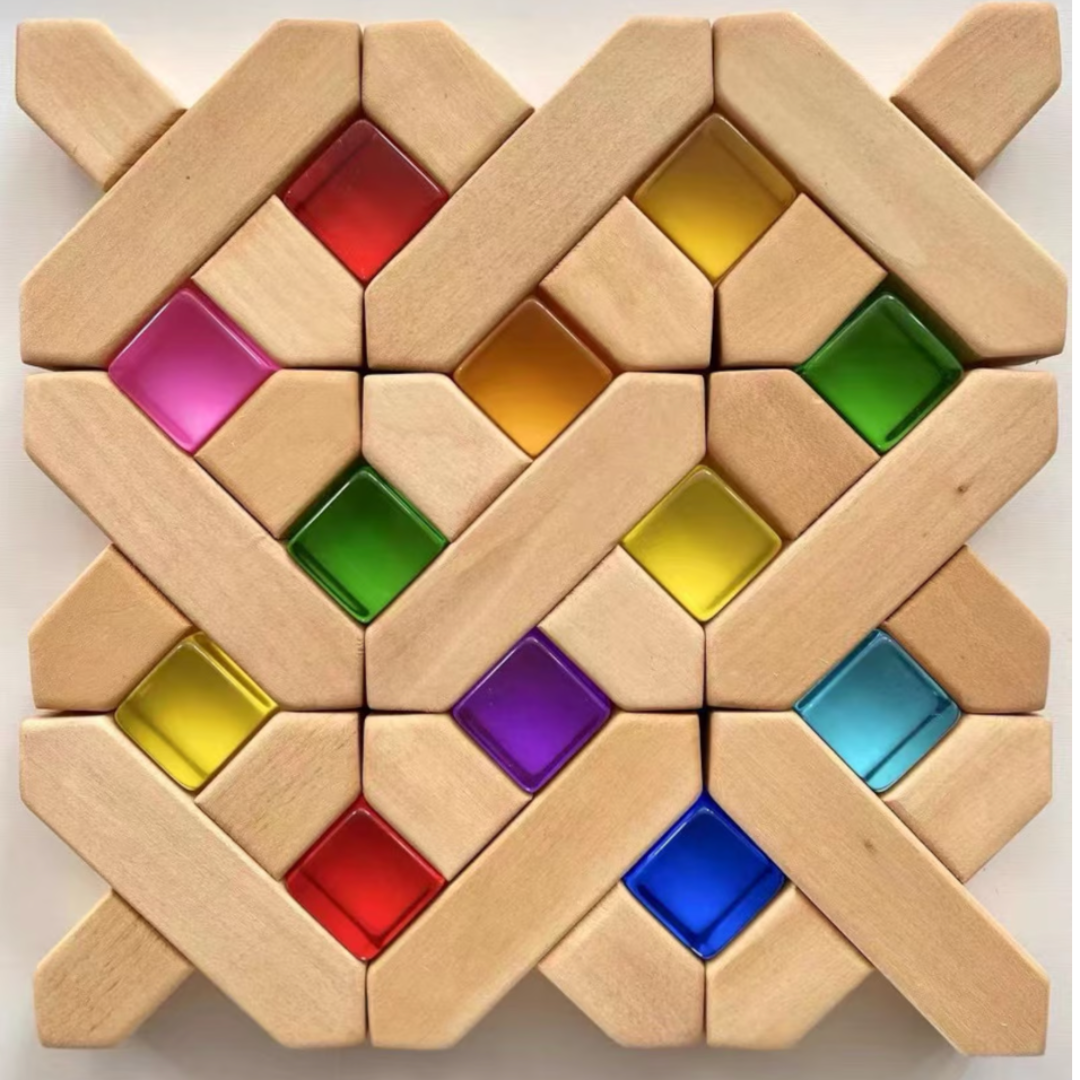 Pre-Order Bauspiel X-Blocks, 48-Piece Set in Wooden Tray