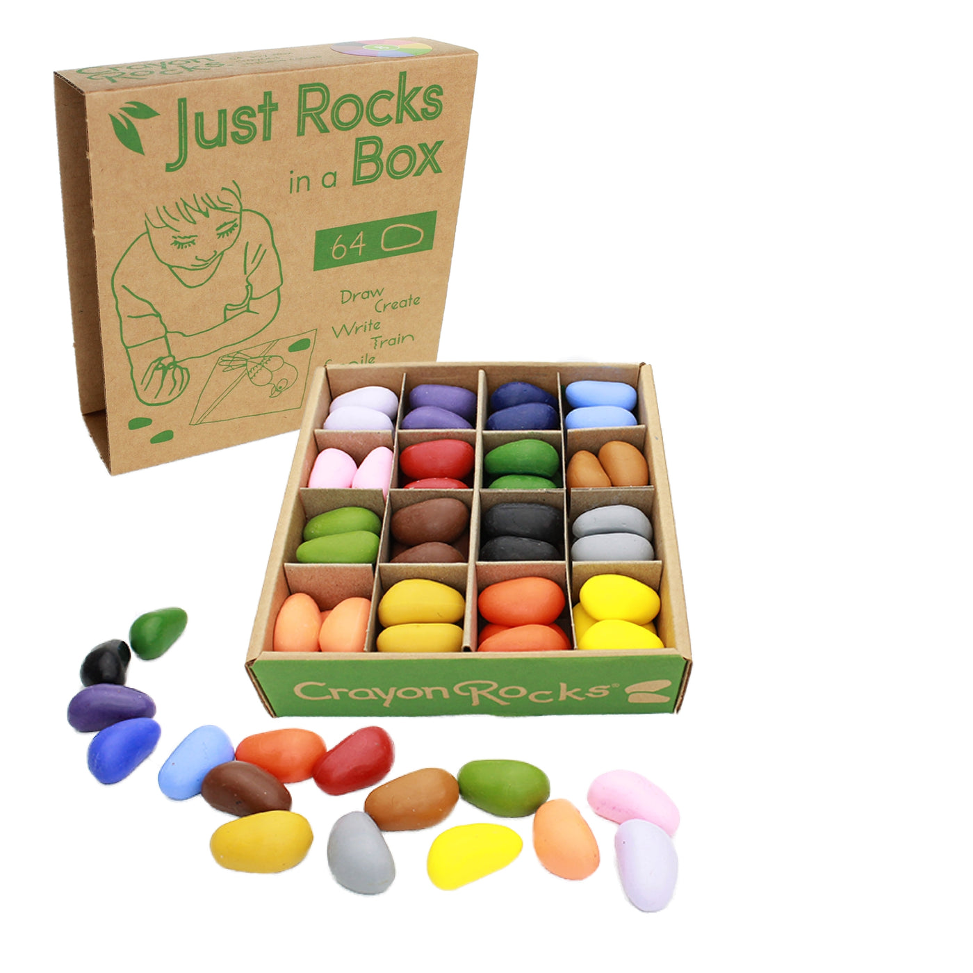 64 Crayon Rocks (4 Sets of 16 colors in a Box)