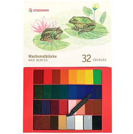 Stockmar Beeswax Block Crayons, Set of 32 Colors