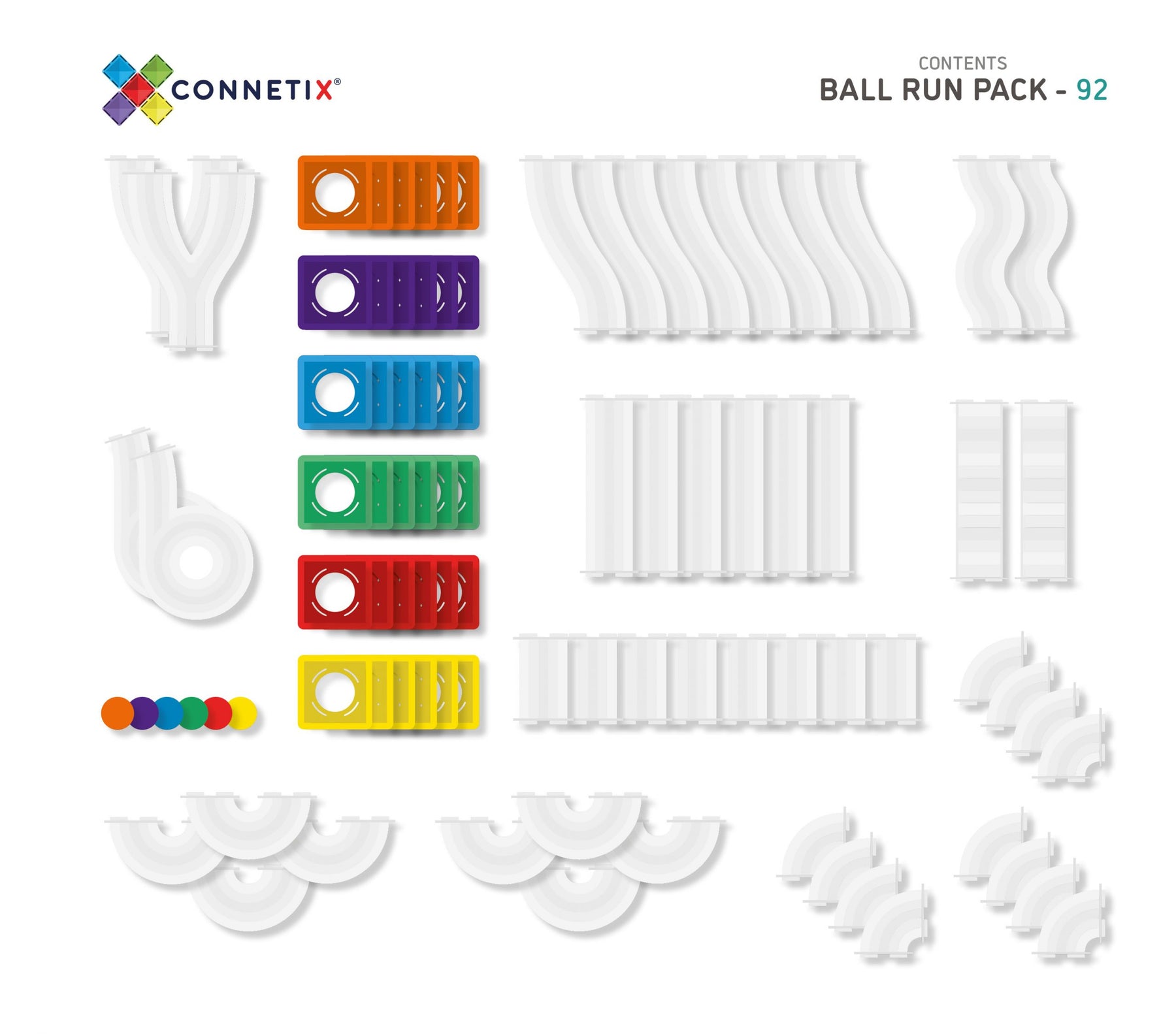 Connetix Tiles 92 Piece Ball Run Pack