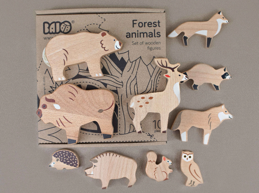 Bajo Wooden Animals Play Set, Forest