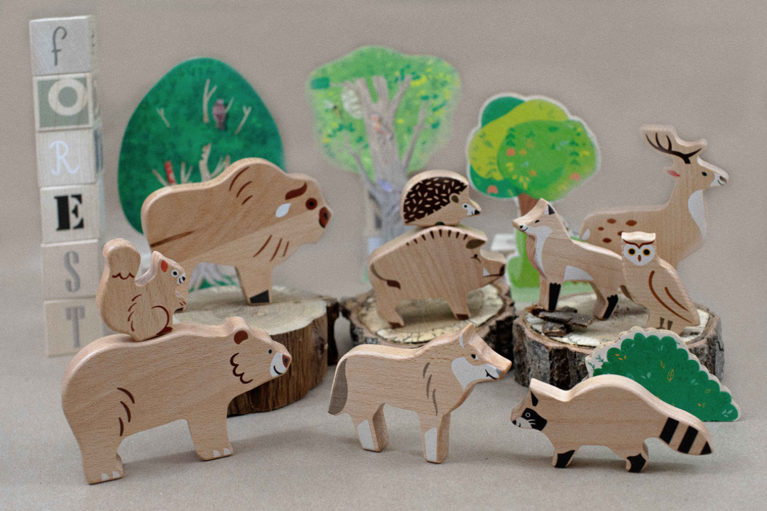 Bajo Wooden Animals Play Set, Forest