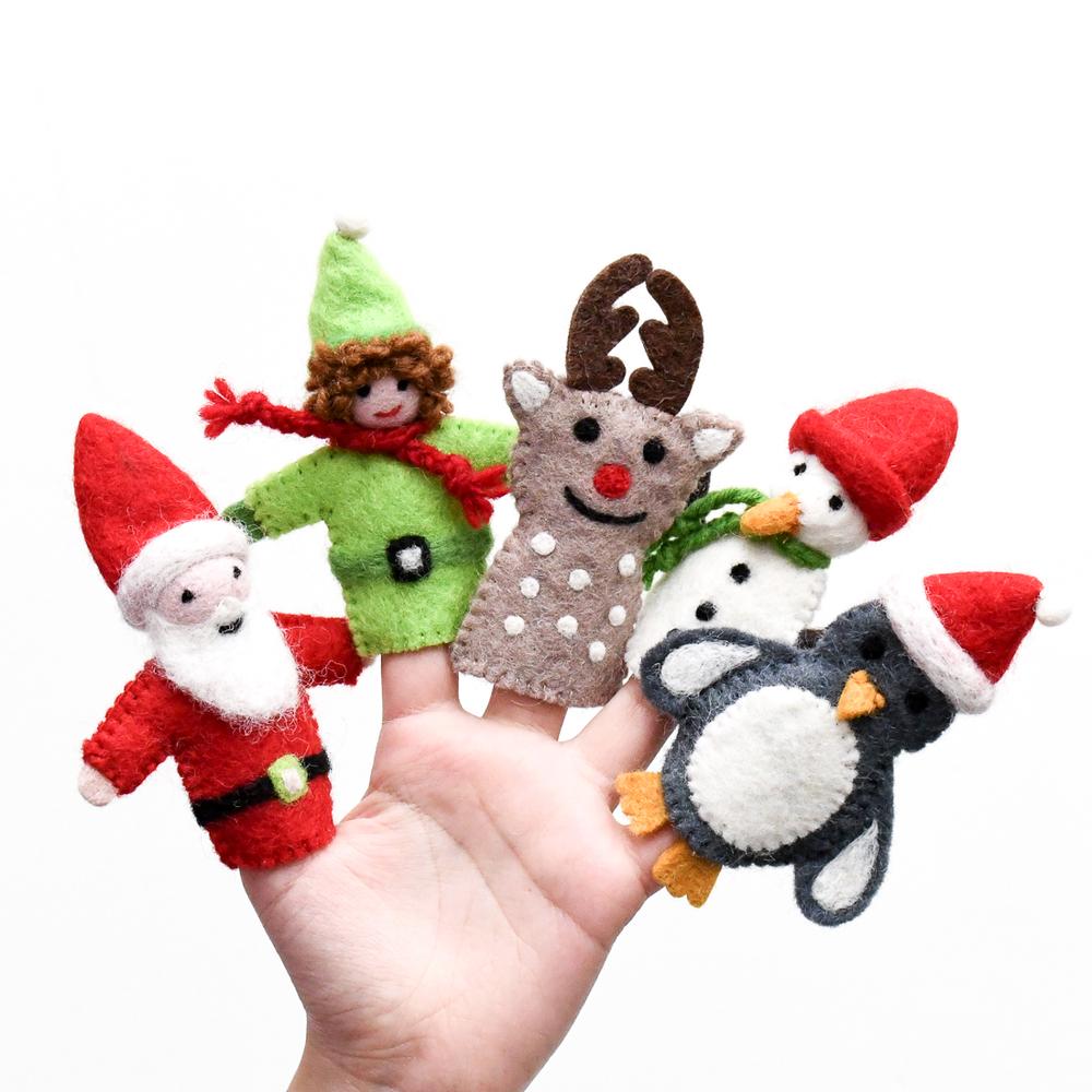 Christmas Santa, Finger Puppet Set of 4