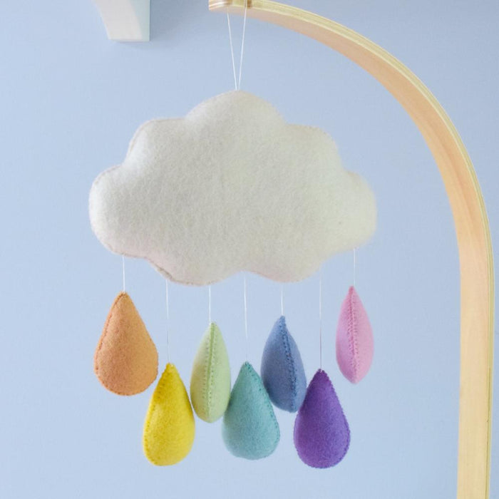 Cloud Nursery Mobile - Large Pastel Raindrops