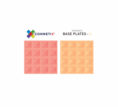 Connetix Tiles 2 Piece Base Plate Lemon & Peach Pack