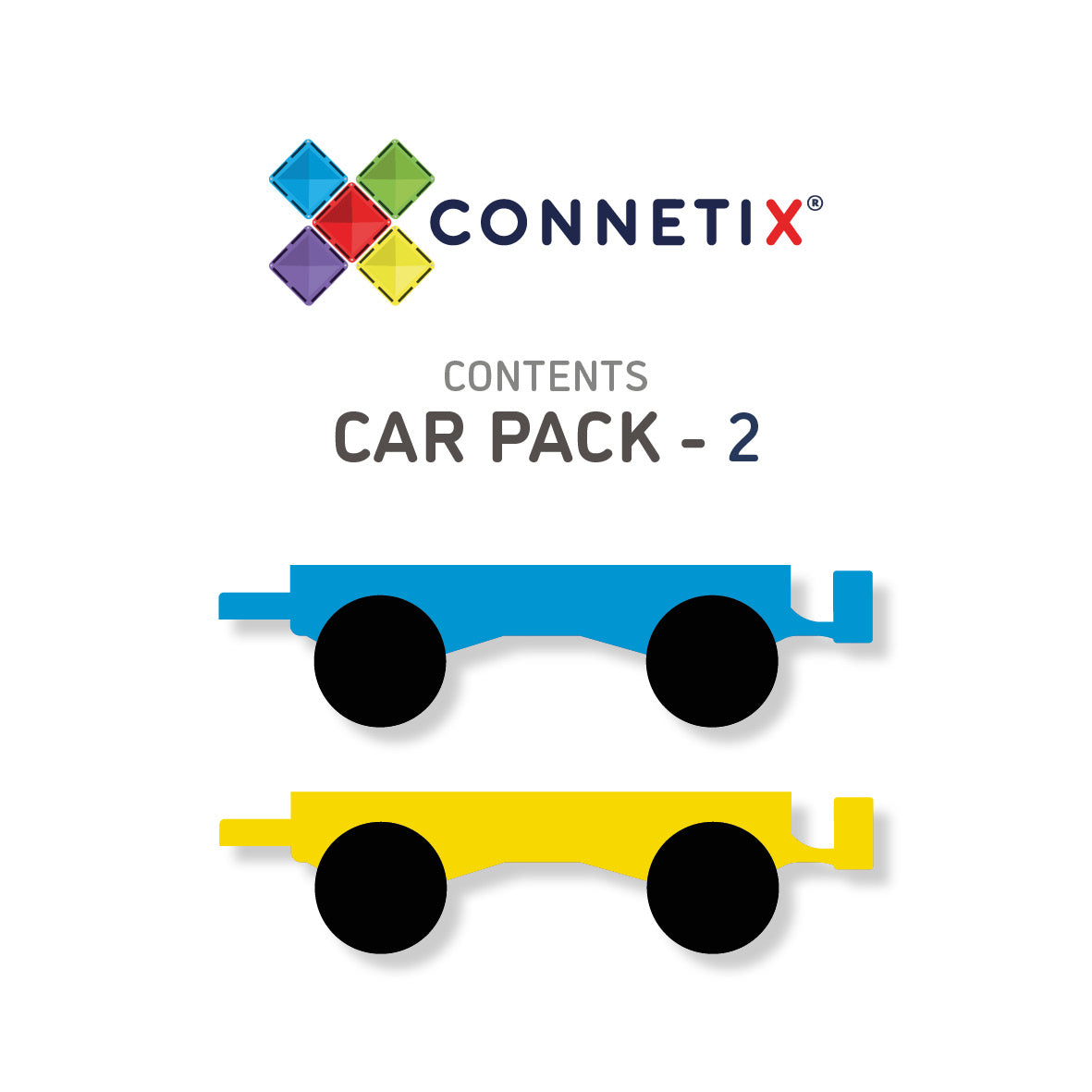 Connetix Tiles 2 Piece Car Pack