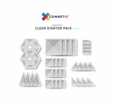Connetix Tiles 34 pc Clear Starter Pack