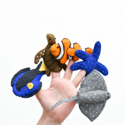 Coral Reef, Under the Sea, Finger Puppet Set of 5