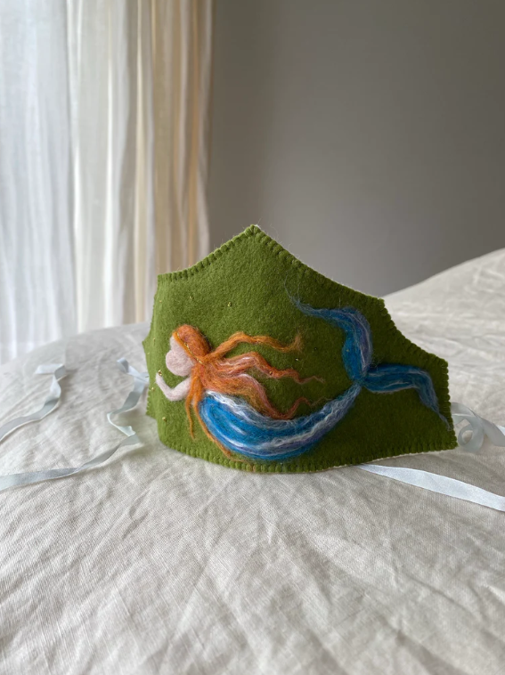 Sale Waldorf Play and Birthday Crown, Mermaid with Copper Hair