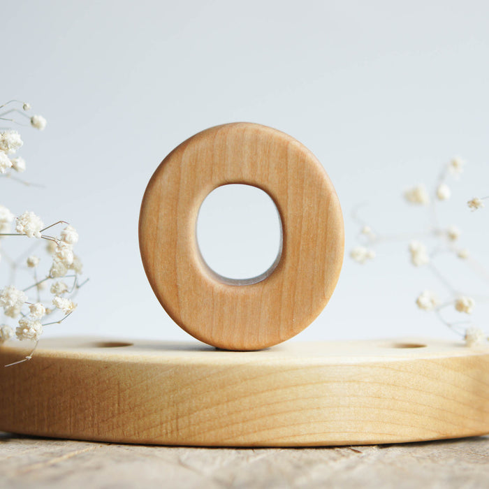 Wooden Number, a wooden Waldorf celebration piece by Tiny Fox Hole, cut and finished by hand from solid wood