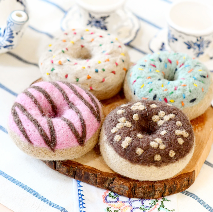 Felt Donut with Classic Glaze and Rainbow Sprinkles