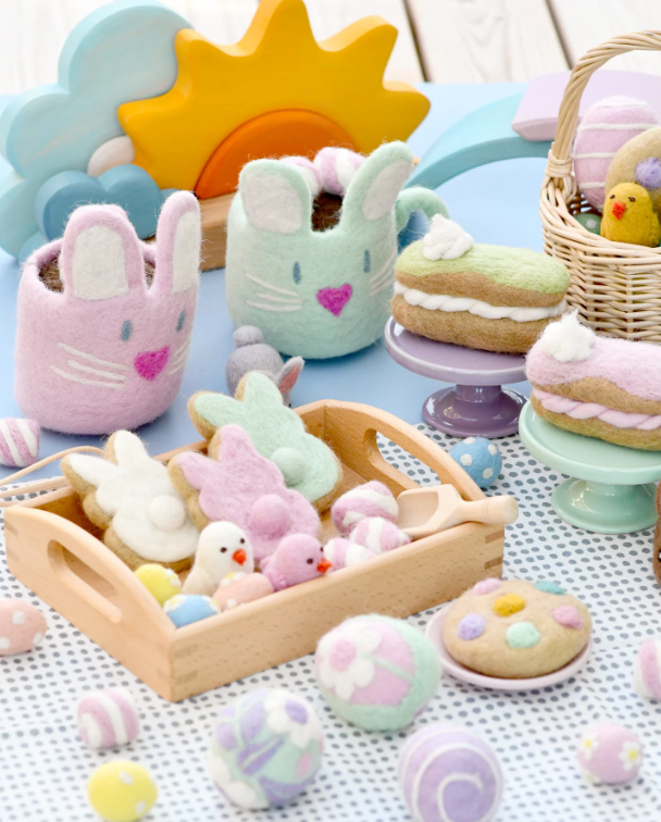 Felt Mint Green Easter Bunny Cookie