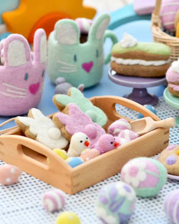 Felt Mint Green Easter Bunny Cookie