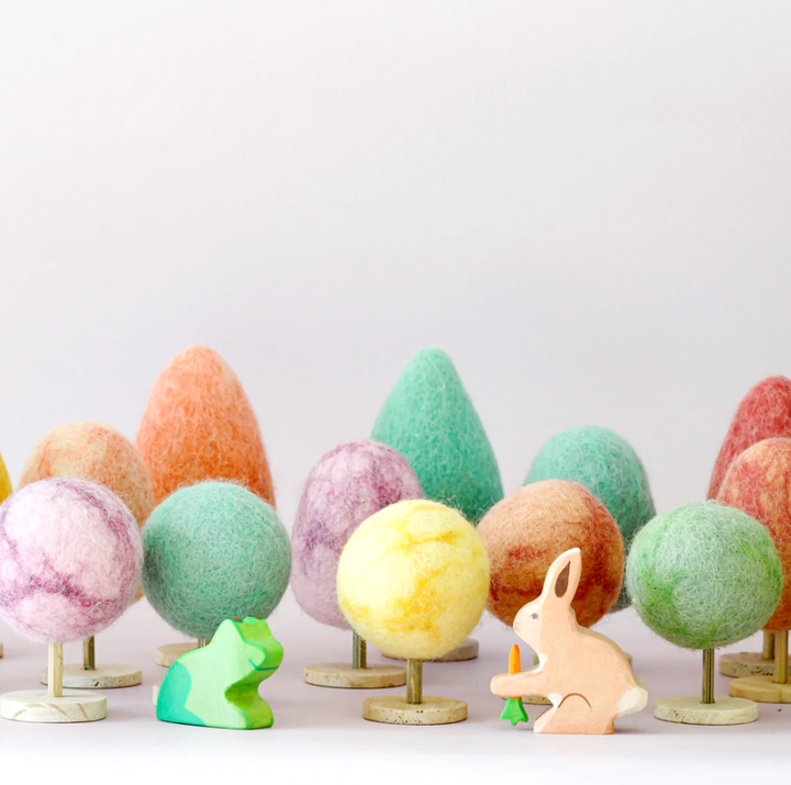 Sale Felt Green Trees, Set of 3