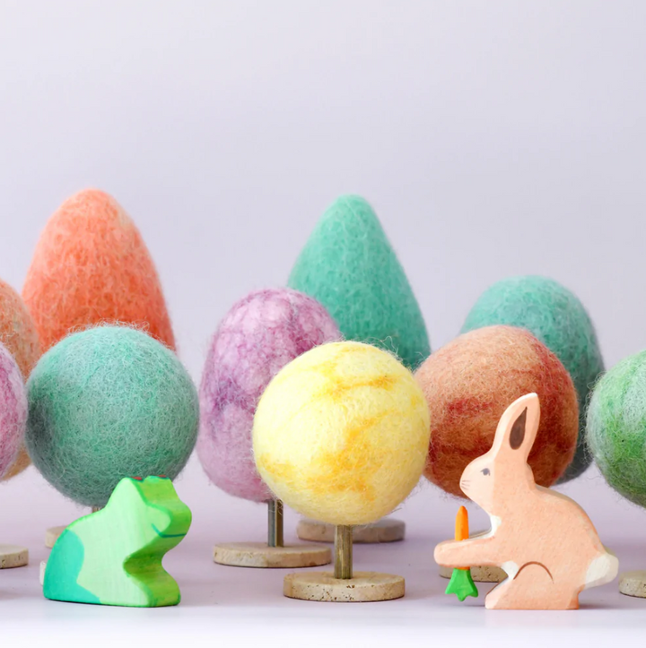 Sale Felt Green Trees, Set of 3