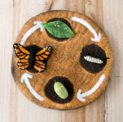 Felt Lifecycle of a Monarch Butterfly (Ships in 1 Week)